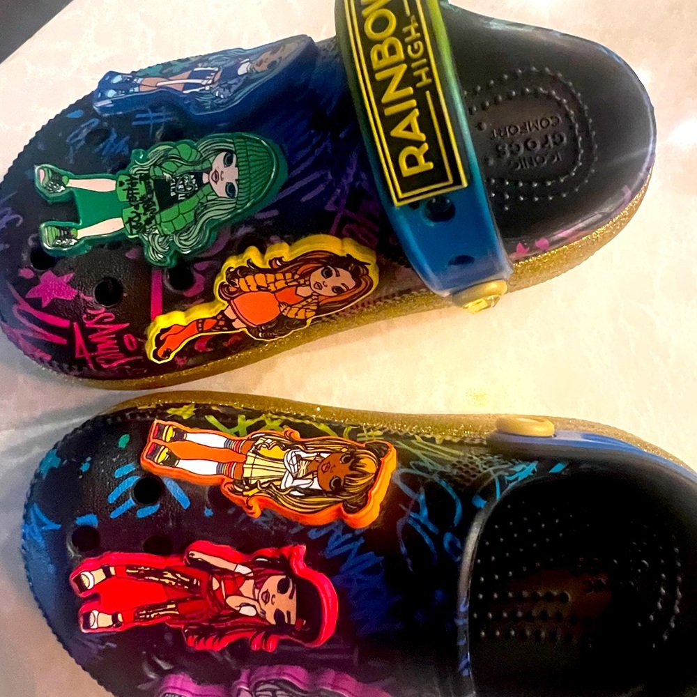 Rainbow crocs